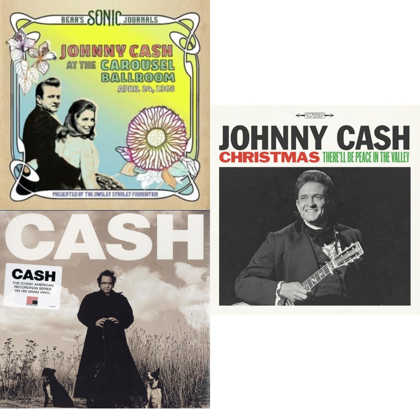 Johnny Cash - Bear's Sonic Journals: Johnny Cash, At The Carousel Ballroom, April 24, 1968 (2LP) & American Recordings & Christmas: There'll Be Peace In The Valley