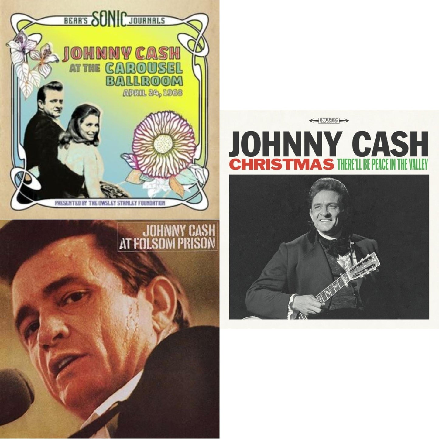 Johnny Cash - Bear's Sonic Journals: Johnny Cash, At The Carousel Ballroom, April 24, 1968 (2LP) & At Folsom Prison & Christmas: There'll Be Peace In The Valley