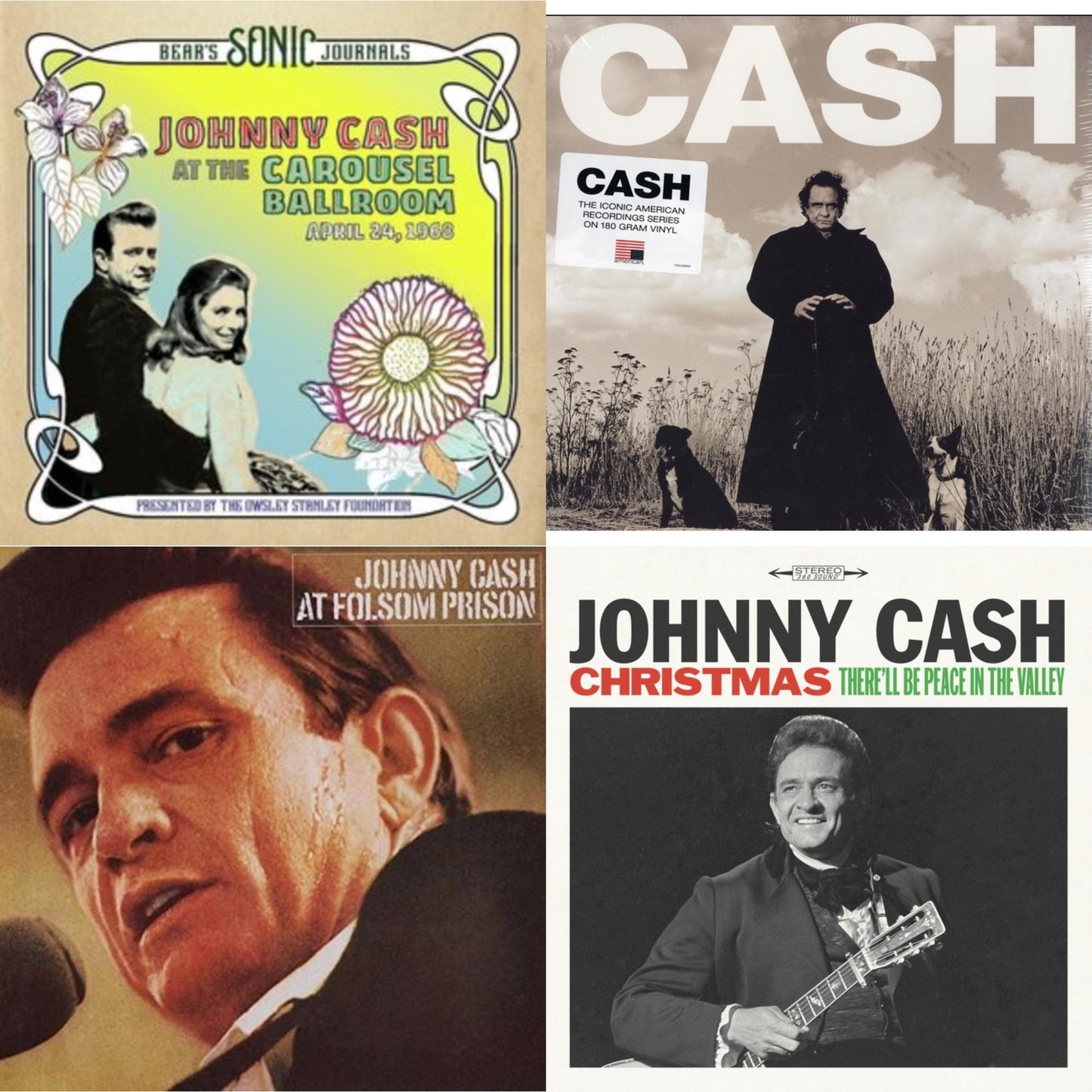 Johnny Cash - Bear's Sonic Journals: Johnny Cash, At The Carousel Ballroom, April 24, 1968 (2LP) & American Recordings & At Folsom Prison & Christmas: There'll Be Peace In The Valley