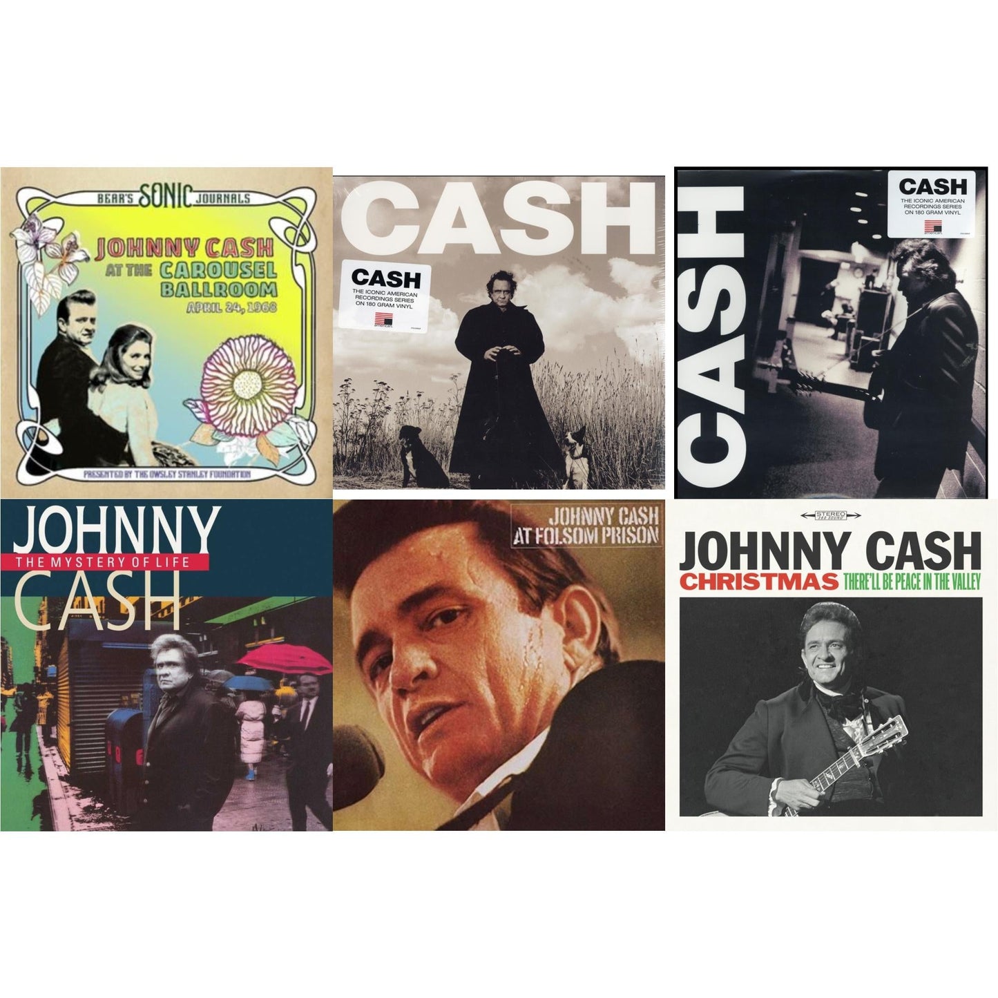 Johnny Cash - Bear's Sonic Journals: Johnny Cash, At The Carousel Ballroom, April 24, 1968 (2LP) & American Recordings & American Iii: Soitary Man & Mystery Of Life & At Folsom Prison & Christmas: There'll Be Peace In The Valley