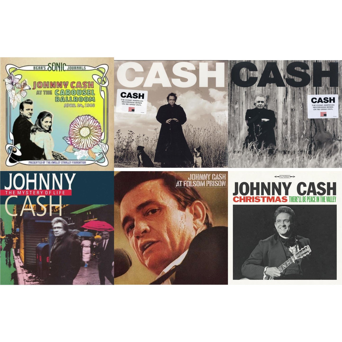 Johnny Cash - Bear's Sonic Journals: Johnny Cash, At The Carousel Ballroom, April 24, 1968 (2LP) & American Recordings & American Ii: Unchained (180G) & Mystery Of Life & At Folsom Prison & Christmas: There'll Be Peace In The Valley