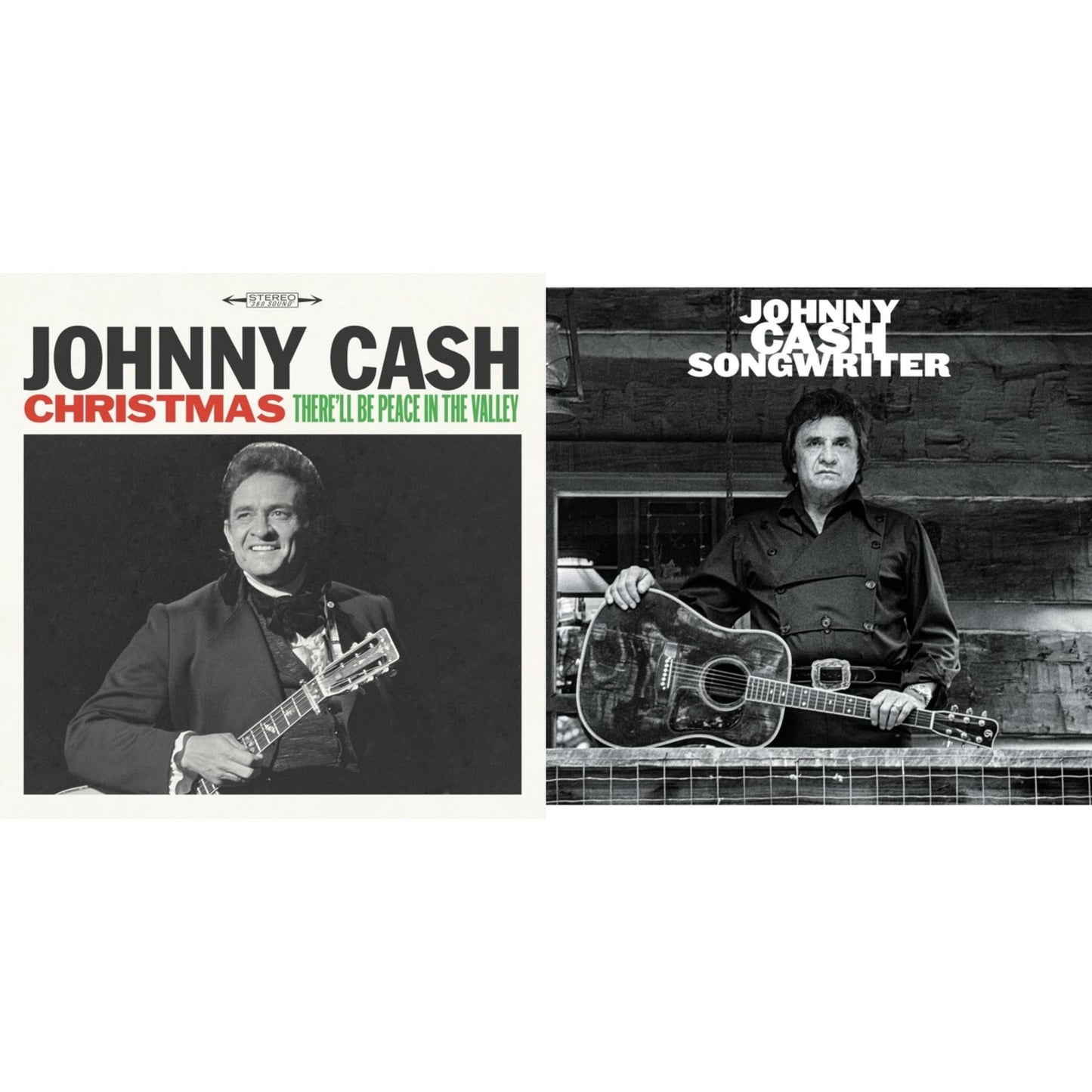 Johnny Cash - Songwriter & Christmas: There'll Be Peace In The Valley - LP Vinyl Bundle