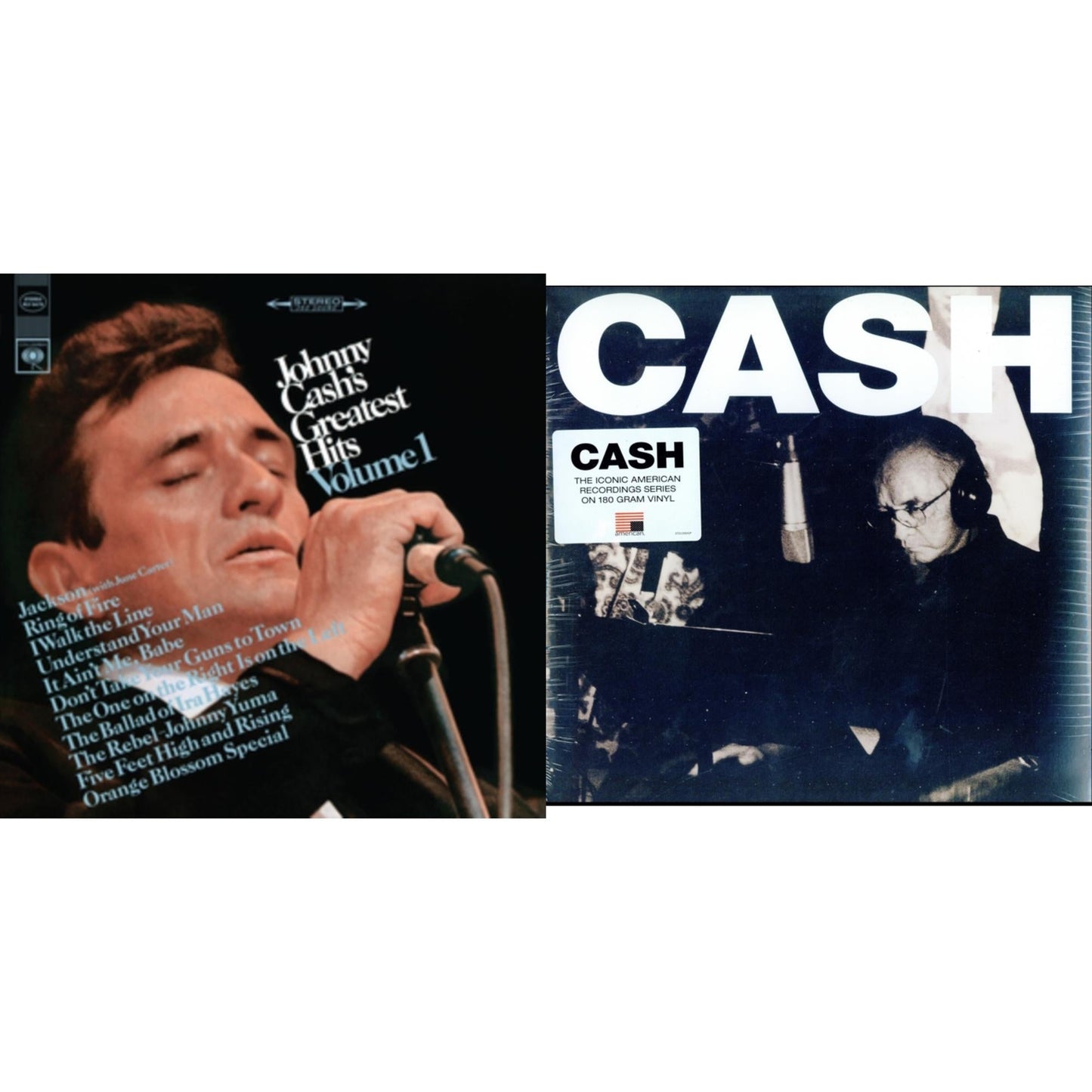 Johnny Cash - Greatest Hits, Volume 1 & American V: A Hundered Ways - LP Vinyl Bundle