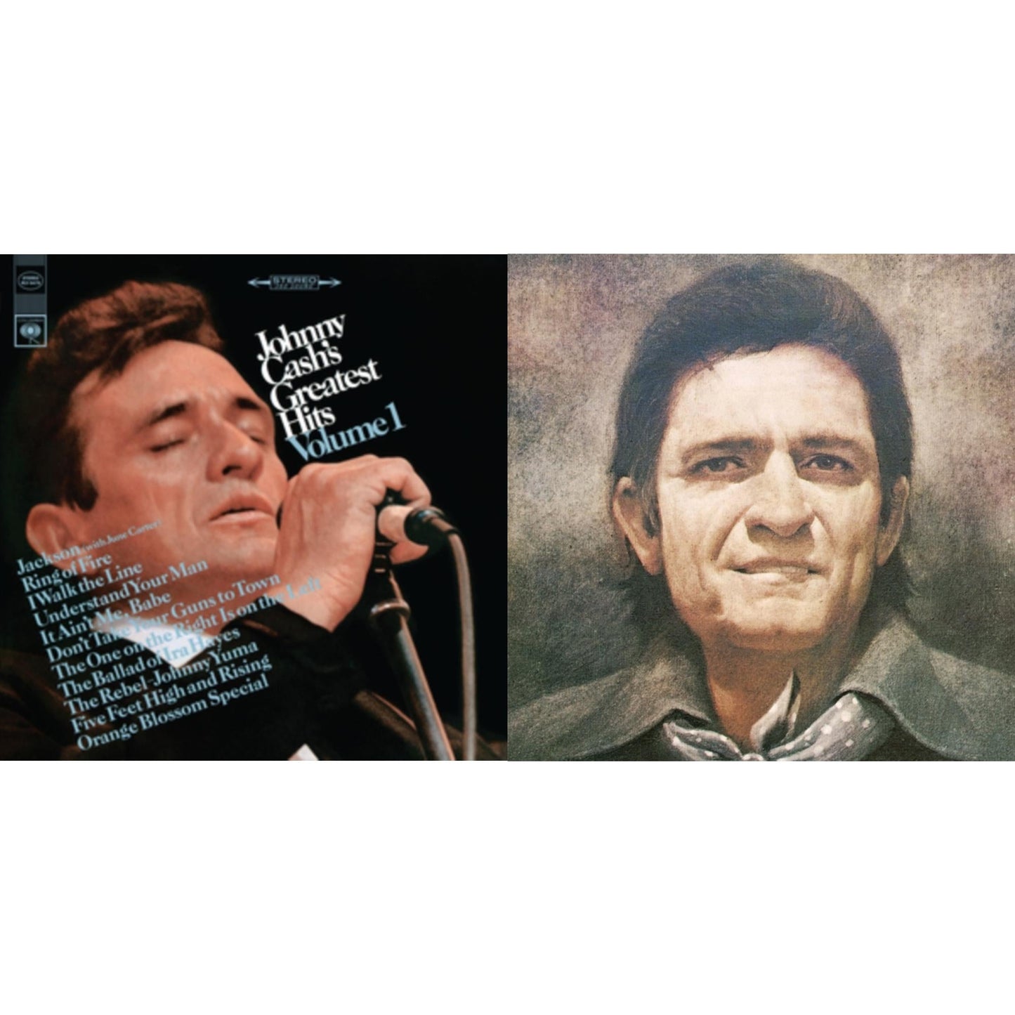 Johnny Cash - Greatest Hits, Volume 1 & Johnny Cash Collection: His Greatest Hits, Volume 2 - LP Vinyl Bundle
