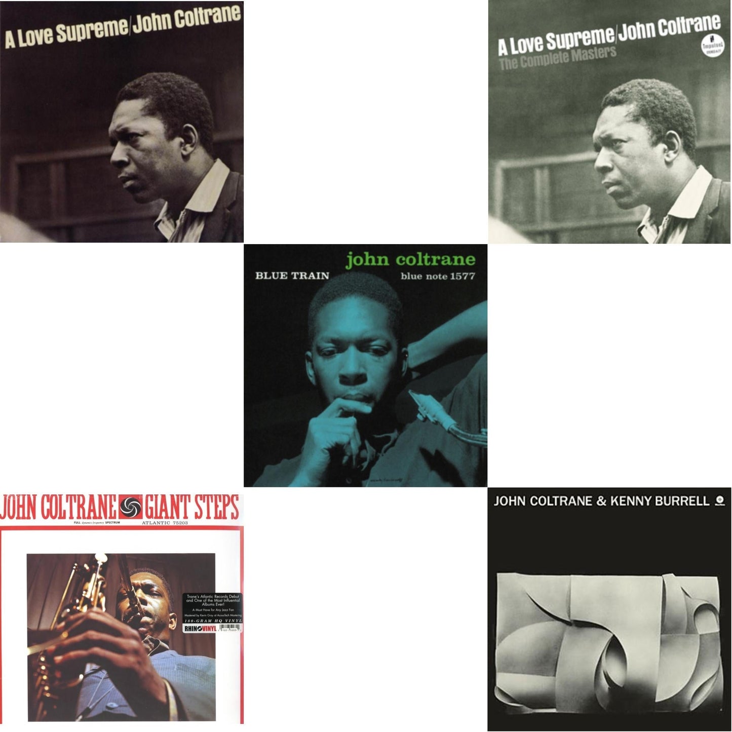 John Coltrane - Love Supreme & Giant Steps & Blue Train & Love Supreme: Complete Masters & John Coltrane & Kenny Burrell - LP Vinyl Bundle