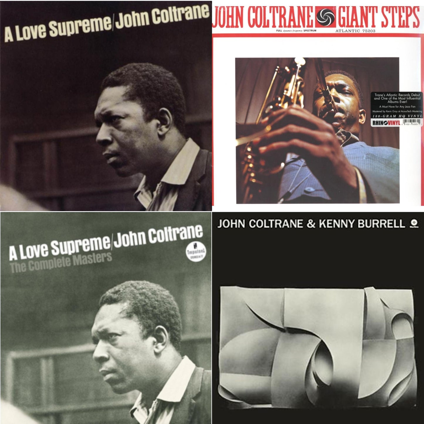 John Coltrane - Love Supreme & Giant Steps & Love Supreme: Complete Masters & John Coltrane & Kenny Burrell - LP Vinyl Bundle