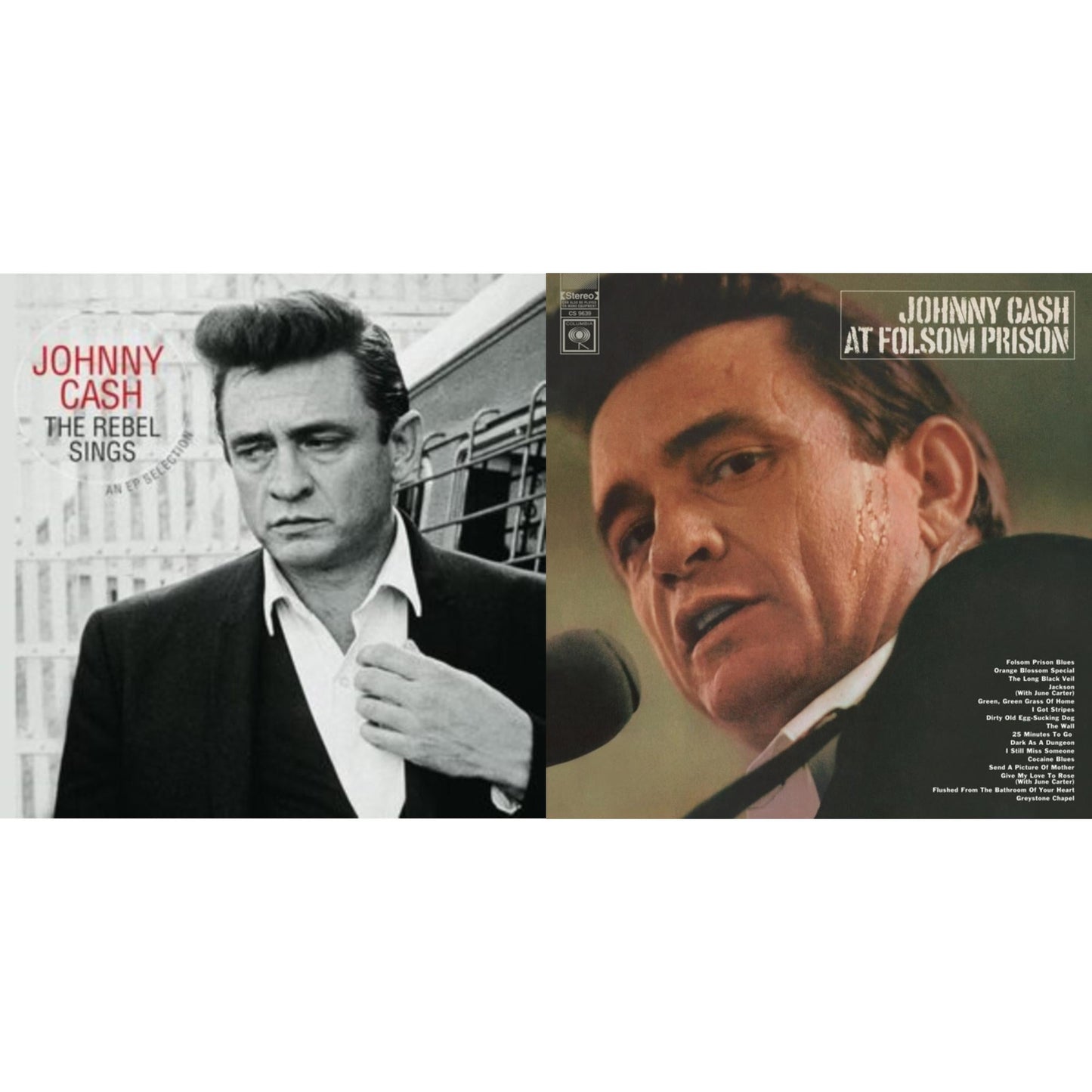 Johnny Cash - At Folsom Prison & Rebel Sings (Crystal Clear & Solid Silver LP Vinyl)