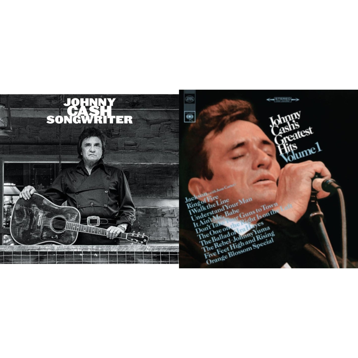 Johnny Cash - Greatest Hits, Volume 1 & Songwriter - LP Vinyl Bundle