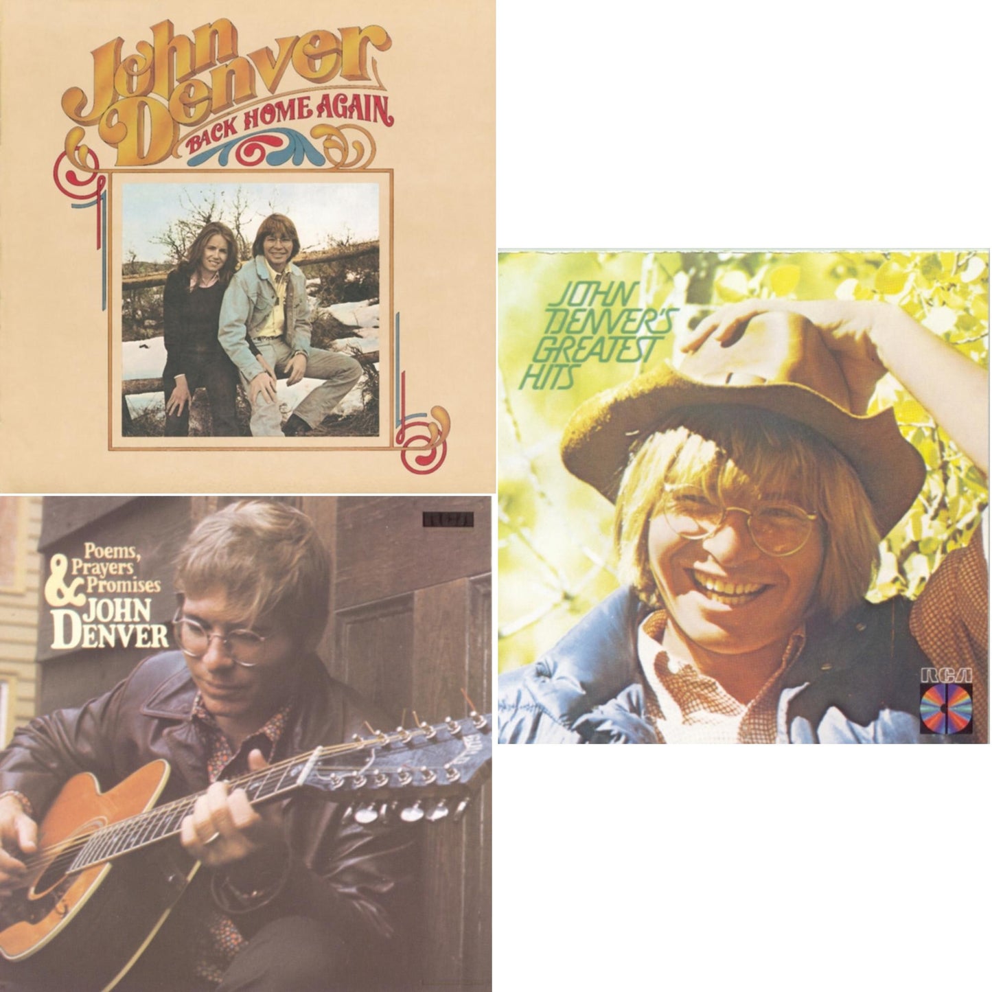 John Denver - Back Home Again & Poems Prayers & Promises & Greatest Hits - CD Bundle