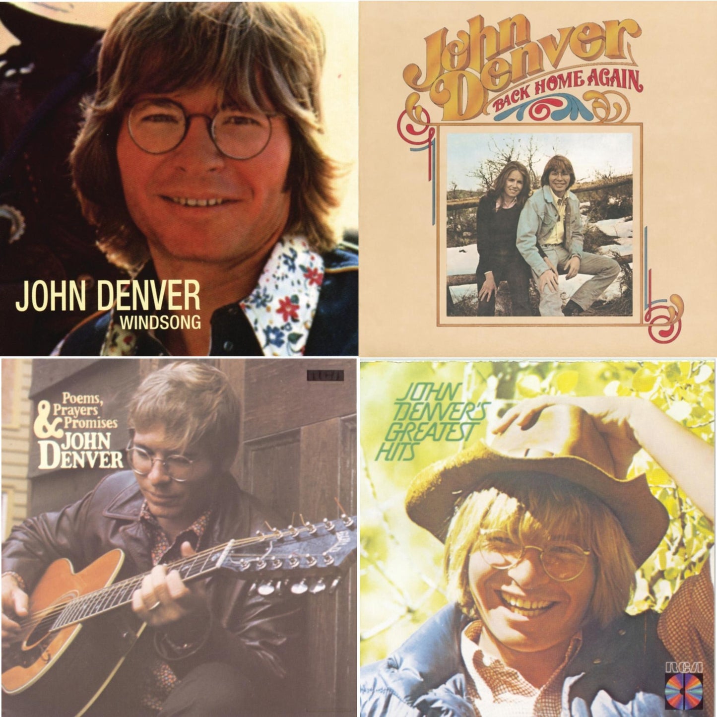 John Denver - Windsong & Back Home Again & Poems Prayers & Promises & Greatest Hits - CD Bundle