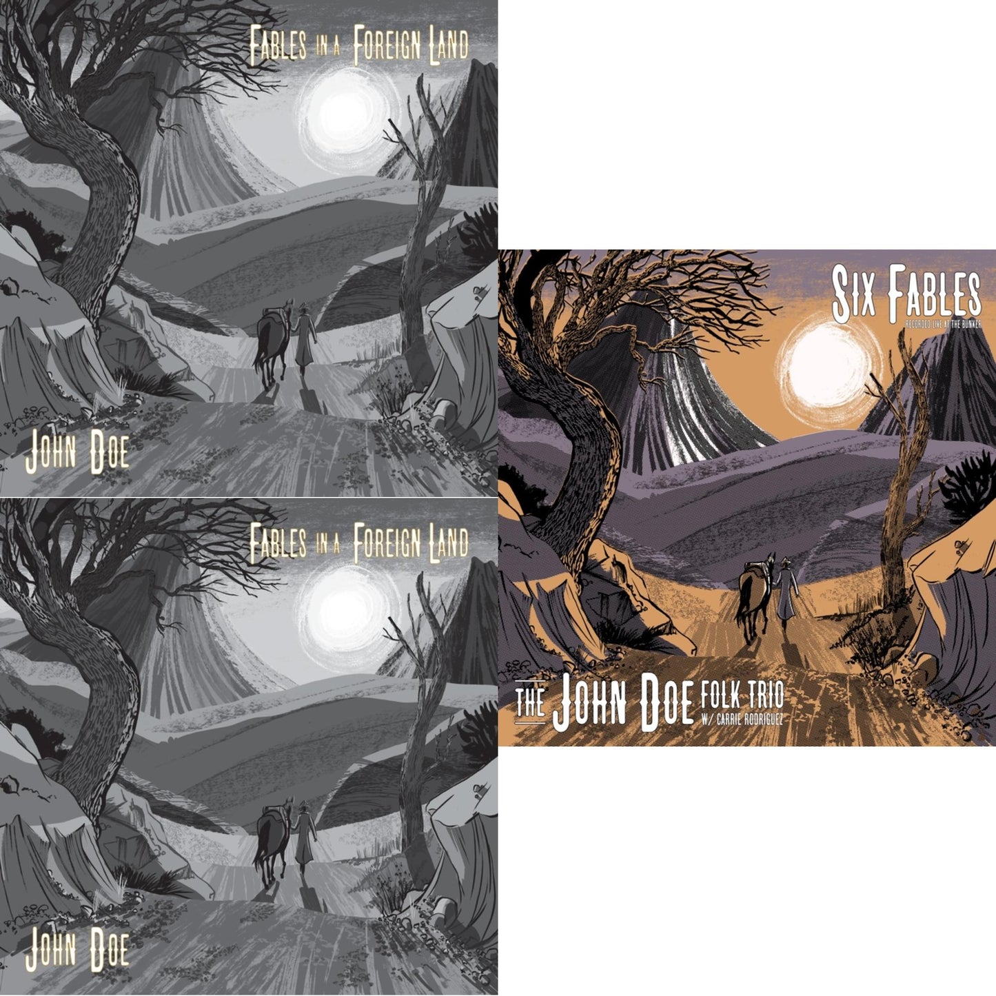 John Doe - Fables In A Foreign Land & Fables In A Foreign Land (Black With Gold Swirl LP Vinyl) (I) & Six Fables Recorded Live At The Bunker (Marble Smoke LP Vinyl)