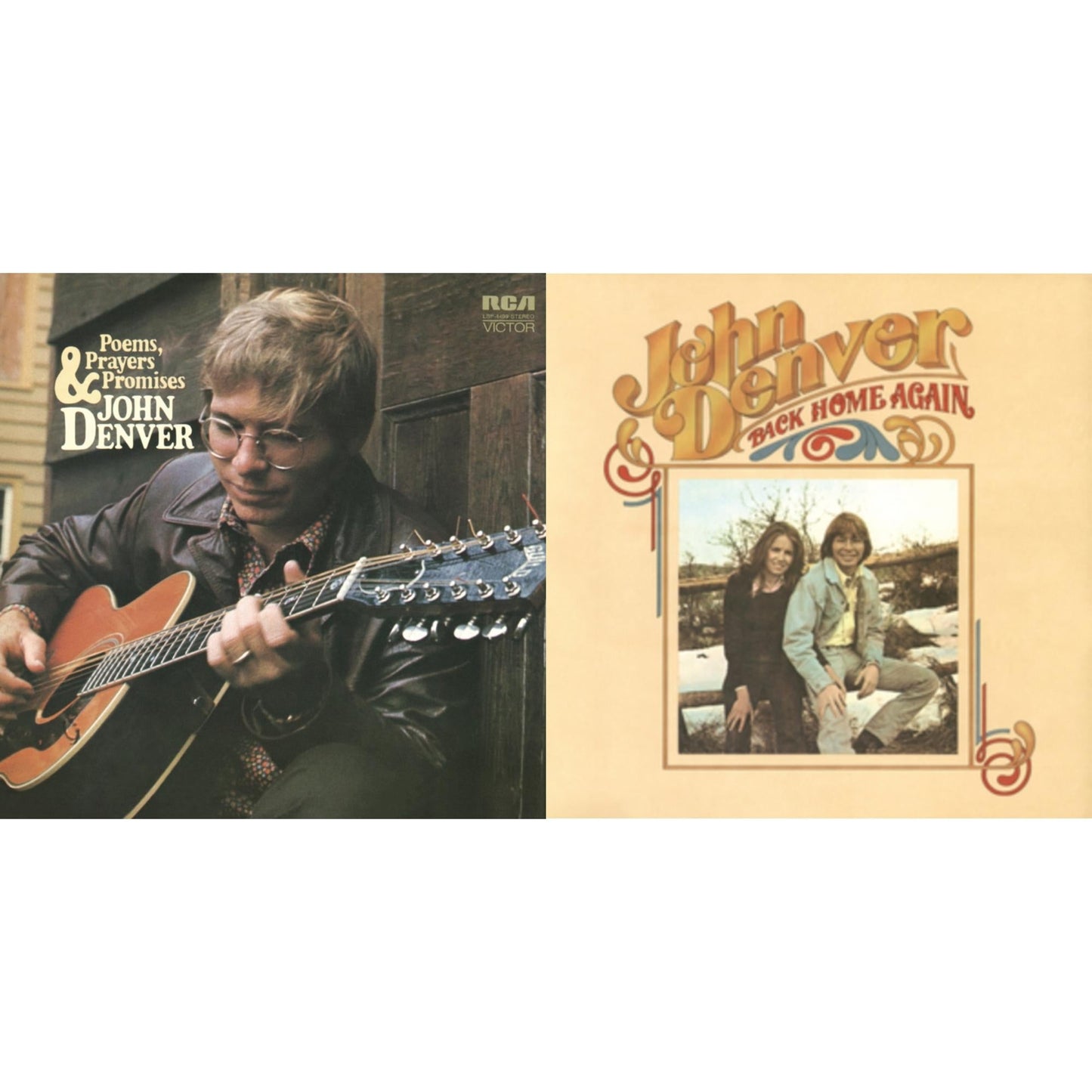 John Denver - Poems, Prayers & Promises & Back Home Again - LP Vinyl Bundle