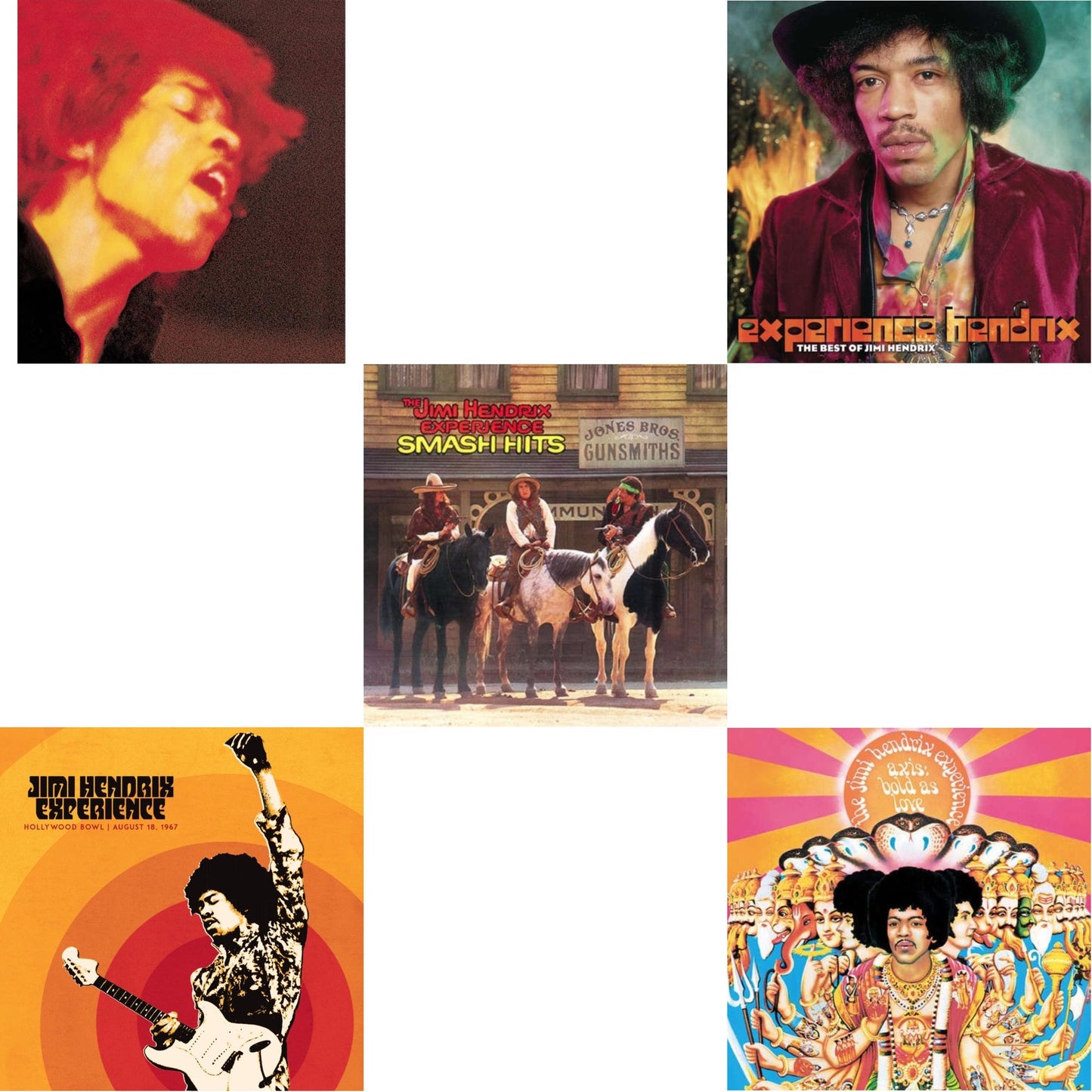 Jimi Experience Hendrix - Jimi Hendrix Experience: Live At The Hollywood Bowl: August 18, 1967 & Electric Ladyland (180G) & Axis: Bold As Love (Mono) (180G) & Smash Hits (150G LP Vinyl/Original Poster Reproduction) & Experience Hendrix: Best Of Jimi