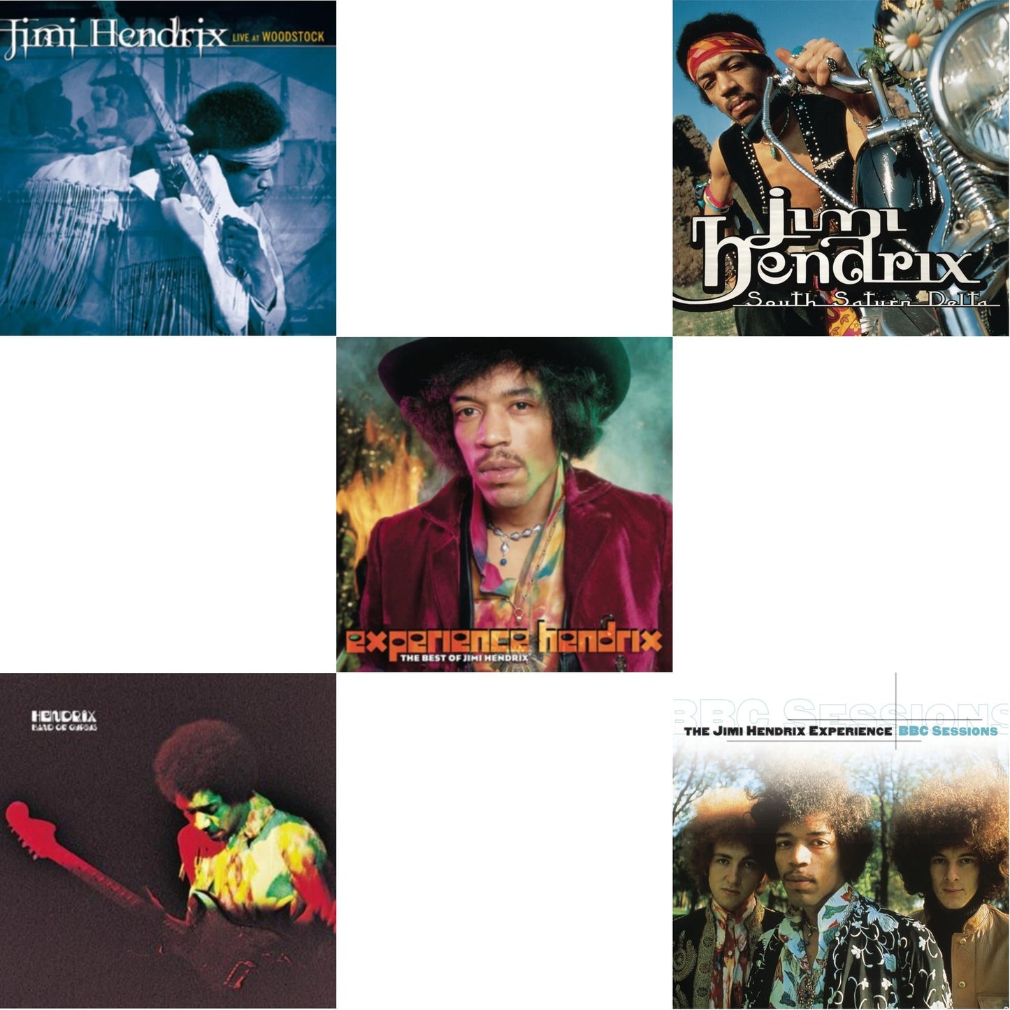 Jimi Hendrix - Live At Woodstock & Band Of Gypsys & Experience Hendrix: Best Of Jimi Hendrix & South Saturn Delta & Bbc Sessions - CD Bundle