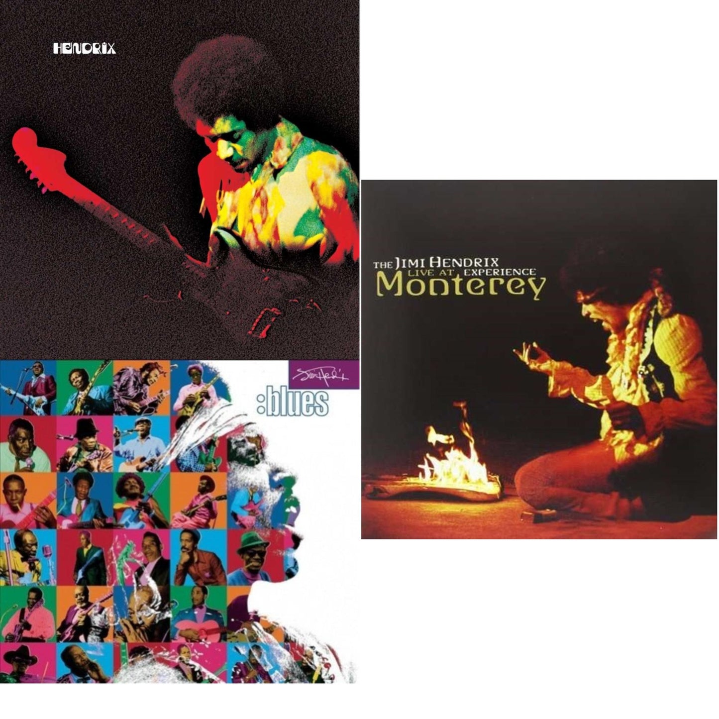 Jimi Hendrix - Band Of Gypsys (180G/50Th Anniversary/Booklet/Images/Essay By John Mcdermott/Poster) & Blues (2LP/180G/Gatefold) & Live At Monterey (180G)