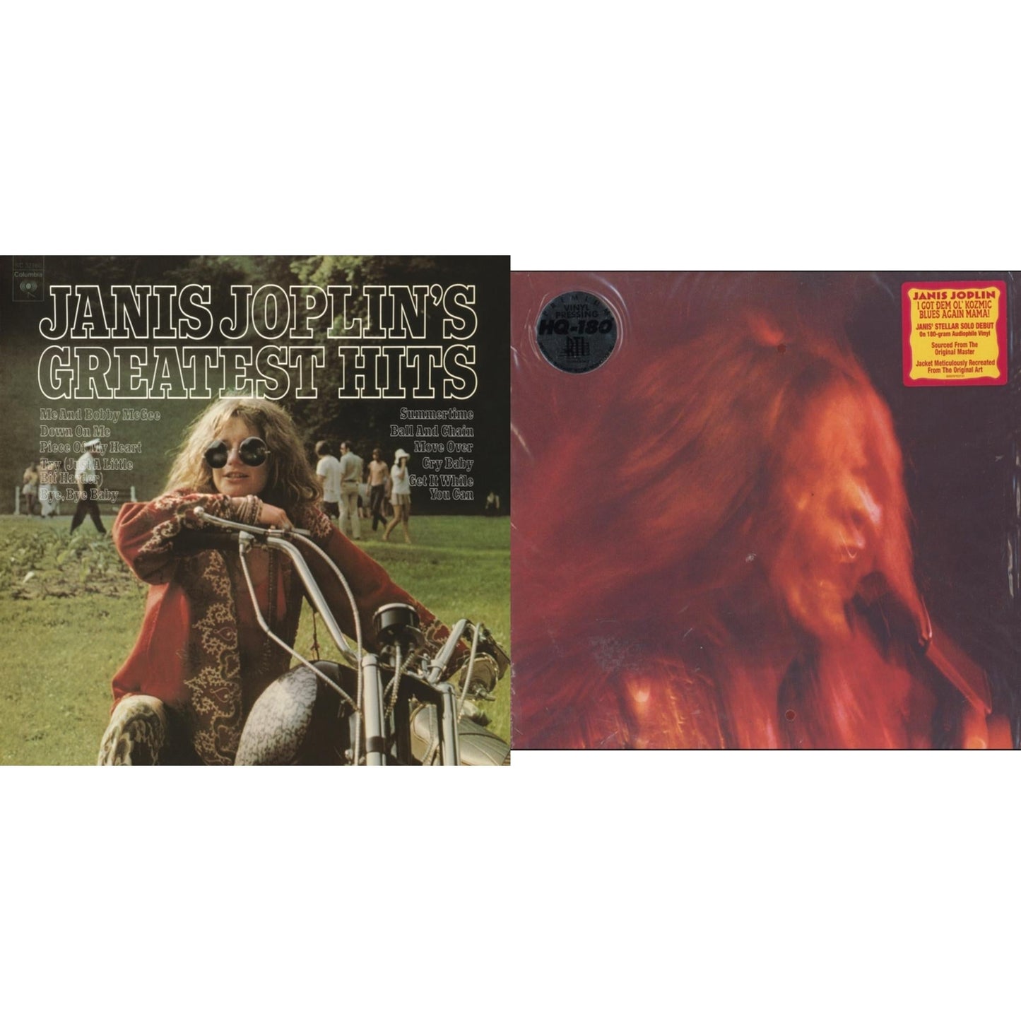 Janis Joplin - Greatest Hits (150G/Dl Card) & I Got Dem Ol' Kozmic Blues Again Mama (Gatefold) - LP Vinyl Bundle