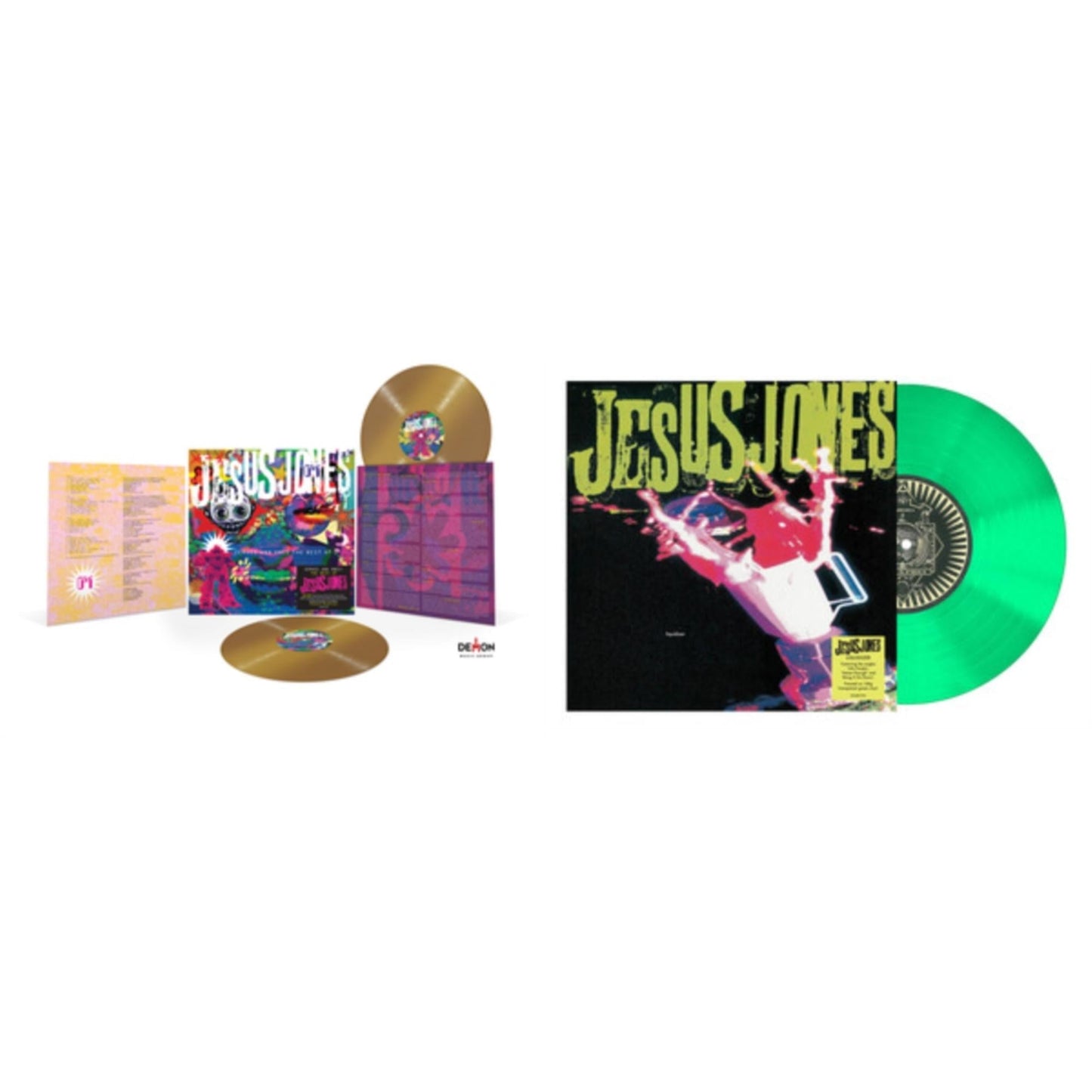 Jesus Jones - Liquidizer (Translucent Green LP Vinyl/140G) & Zeroes & Ones: Best Of (2LP/Gold Vinyl/140G)