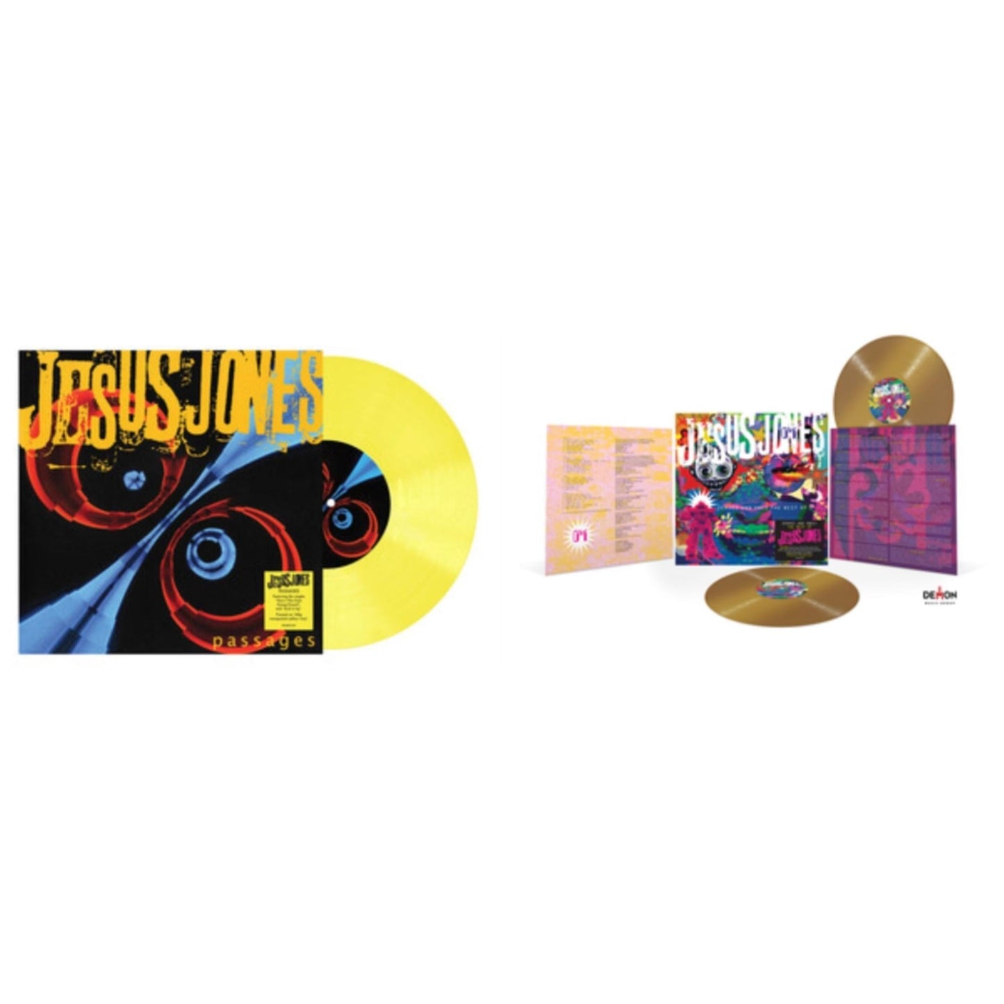 Jesus Jones - Passages (Translucent Yellow LP Vinyl/140G) & Zeroes & Ones: Best Of (2LP/Gold Vinyl/140G)