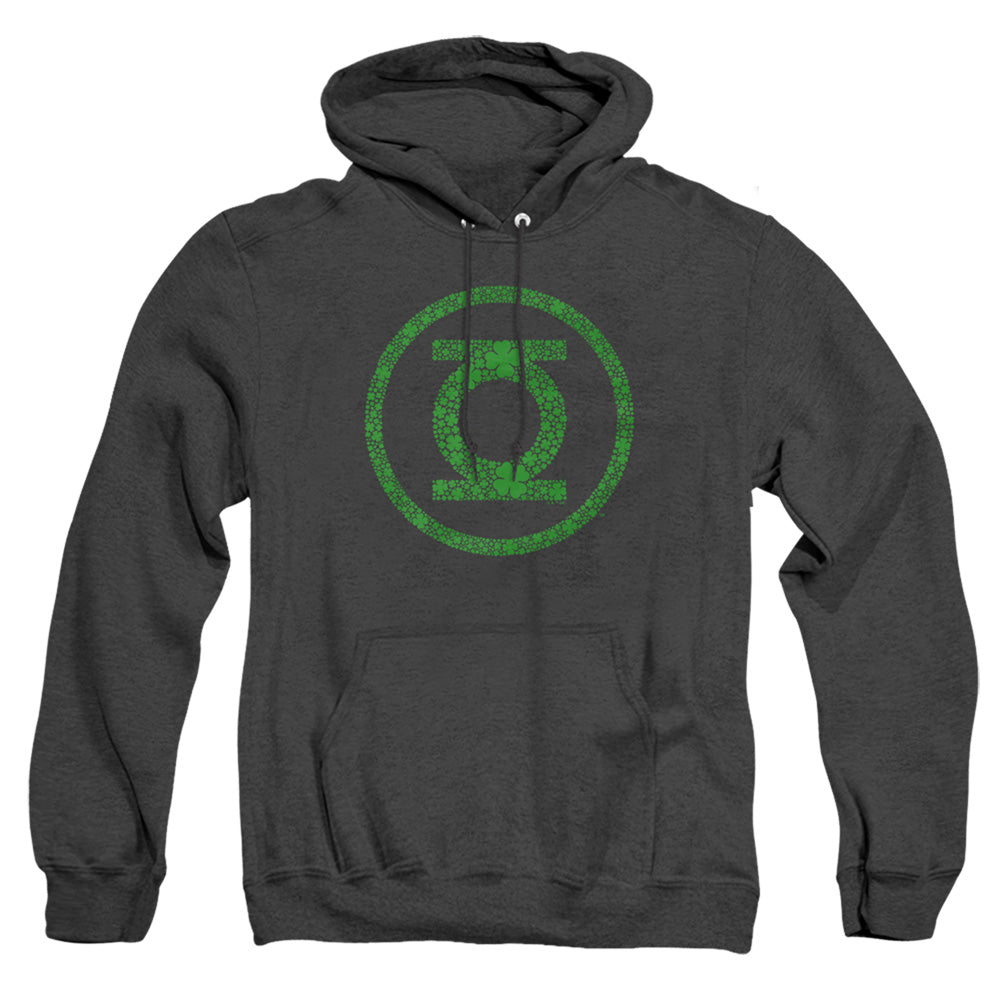 Green Lantern St. Patrick'S Day Shamrock Logo Heather Mens Hoodie Black Officially Licensed