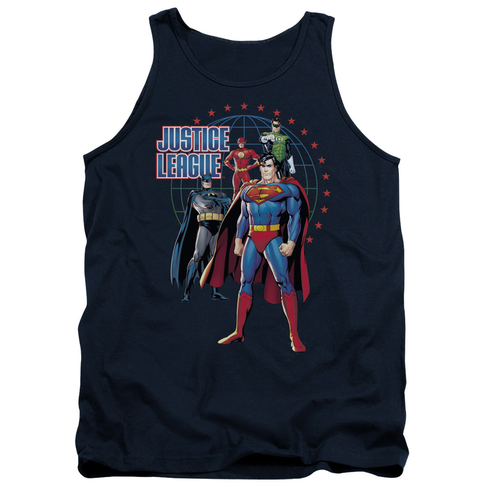 Justice League Protectors Mens Tank Top Shirt Navy Officially Licensed