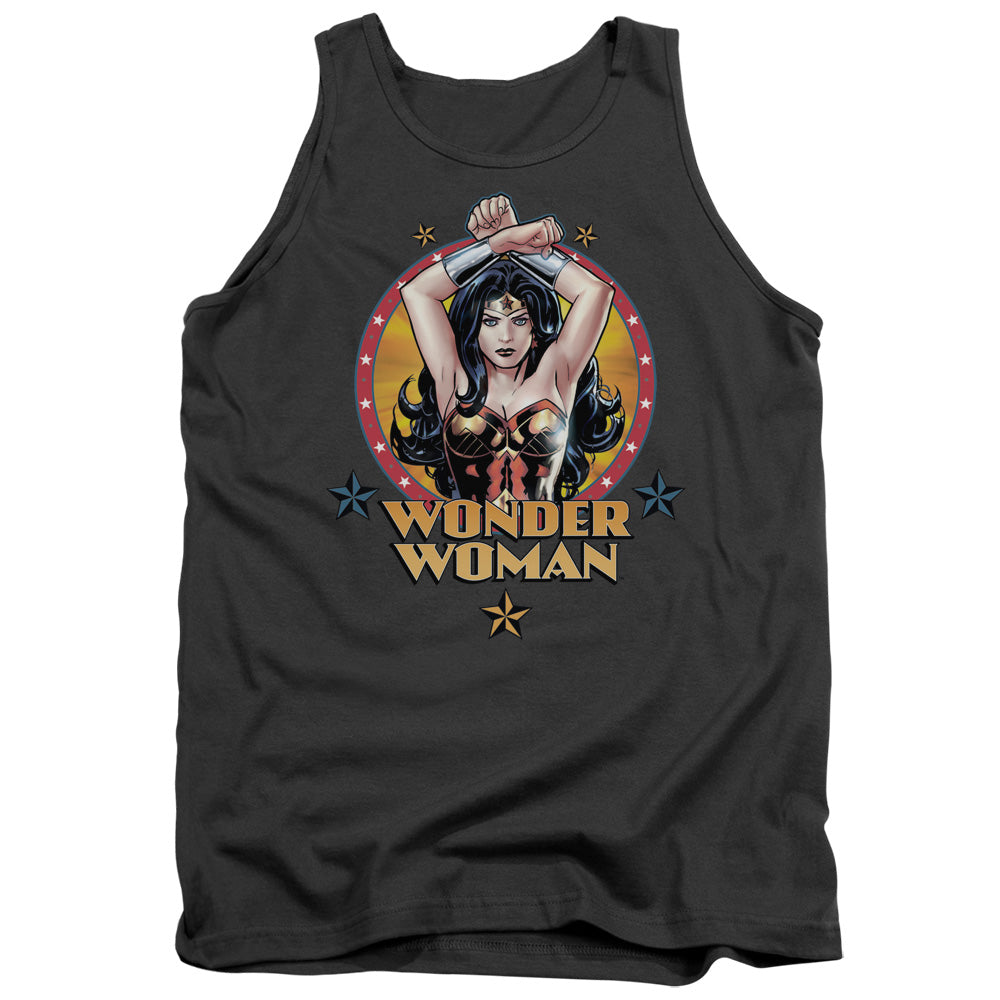 Justice League Powerful Woman Mens Tank Top Shirt Charcoal Officially Licensed
