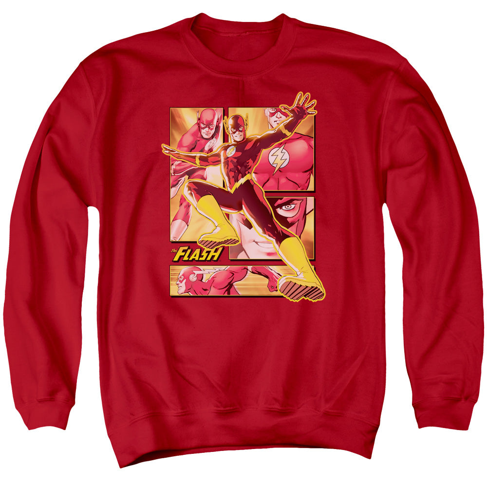 Justice League Of America Flash Mens Crewneck Sweatshirt Red Officially Licensed
