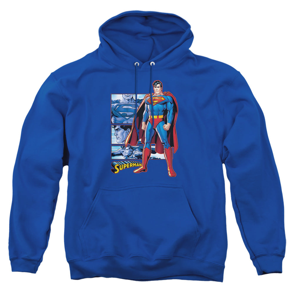 Justice League Of America Superman Panels Mens Hoodie Royal Officially Licensed