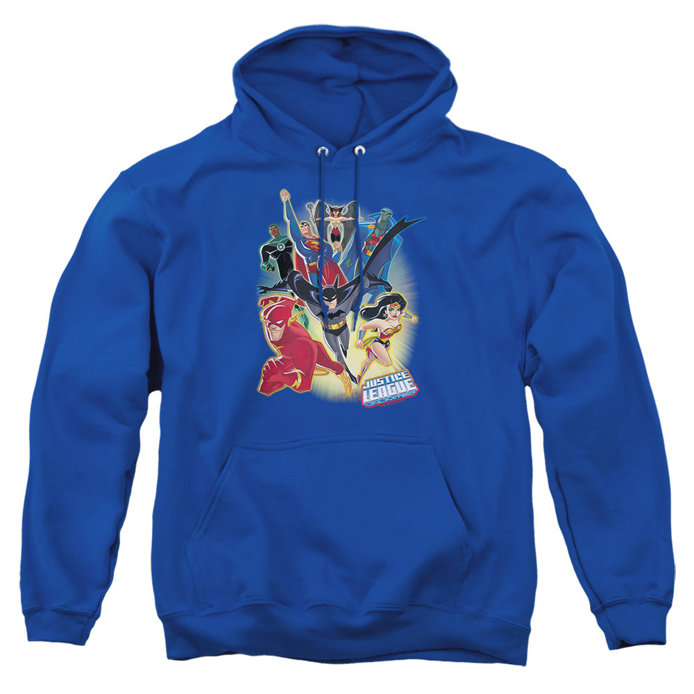 Justice League Of America Unlimited Mens Hoodie Royal Officially Licensed