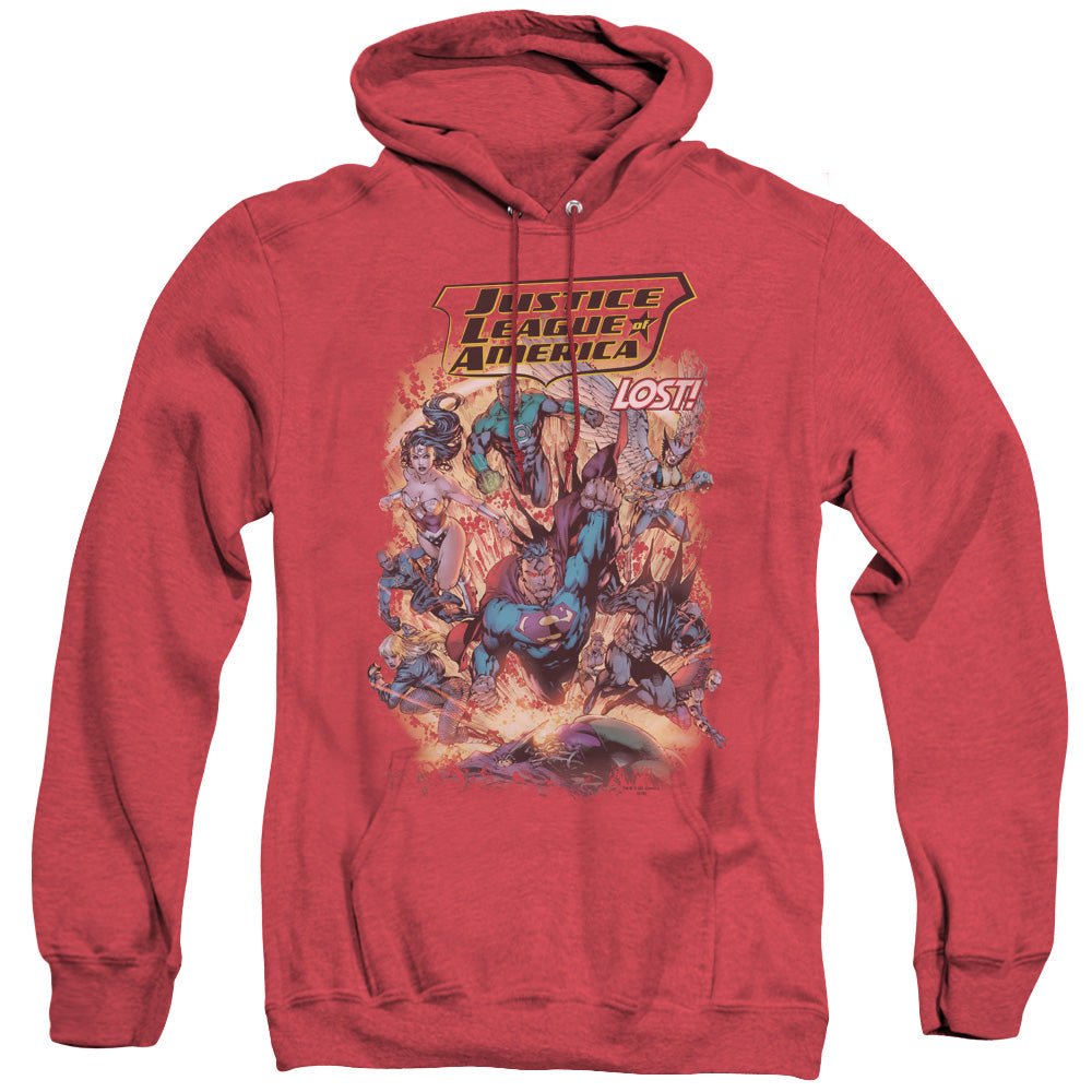 Justice League Of America Lost Heather Mens Hoodie Red Officially Licensed