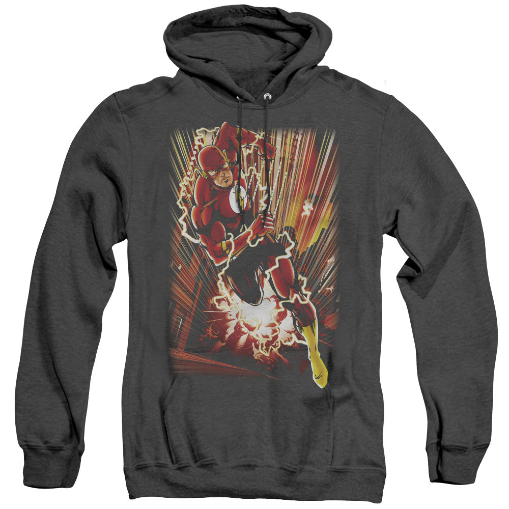 Justice League Of America Street Speed Heather Mens Hoodie Black Officially Licensed