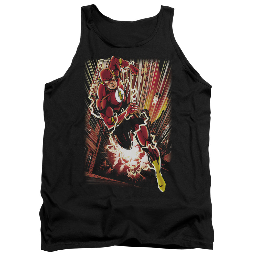 Justice League Street Speed Mens Tank Top Shirt Black Officially Licensed