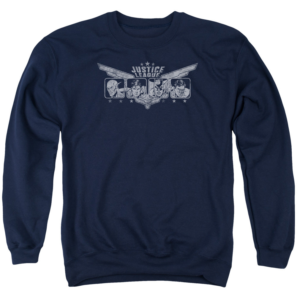 Justice League Of America Justice Wings Mens Crewneck Sweatshirt Navy Officially Licensed