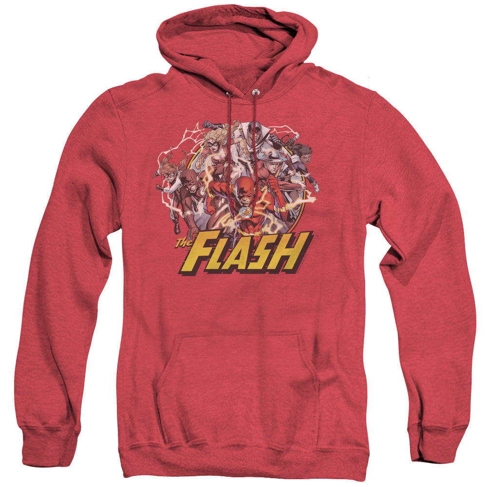 Justice League Of America Flash Family Heather Mens Hoodie Red Officially Licensed
