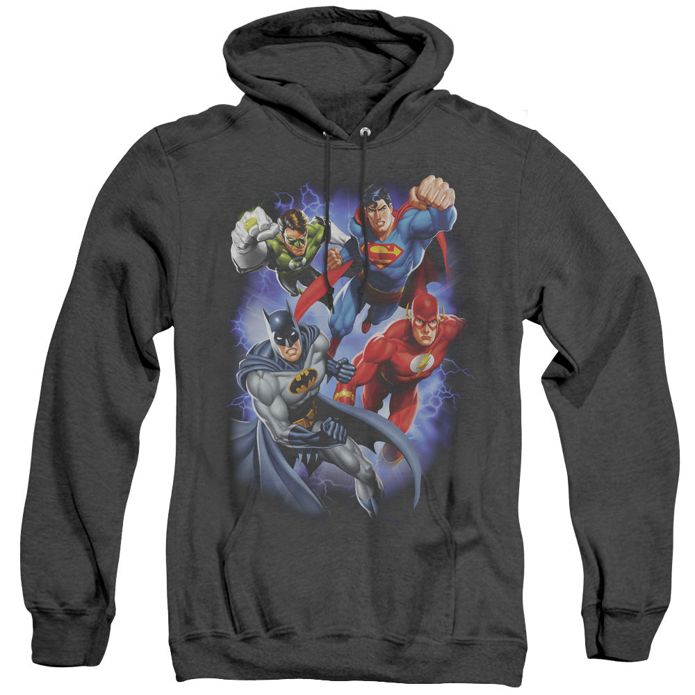 Justice League Of America Storm Makers Heather Mens Hoodie Black Officially Licensed