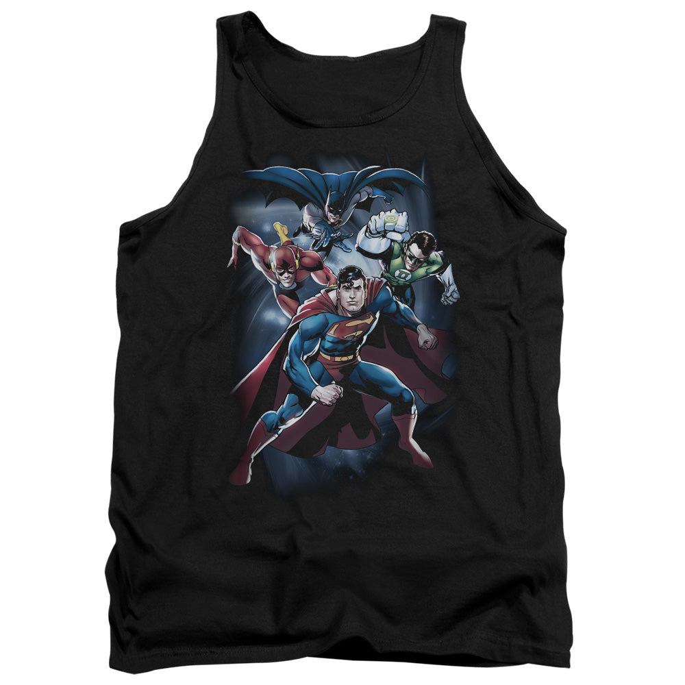 Justice League Cosmic Crew Mens Tank Top Shirt Black Officially Licensed