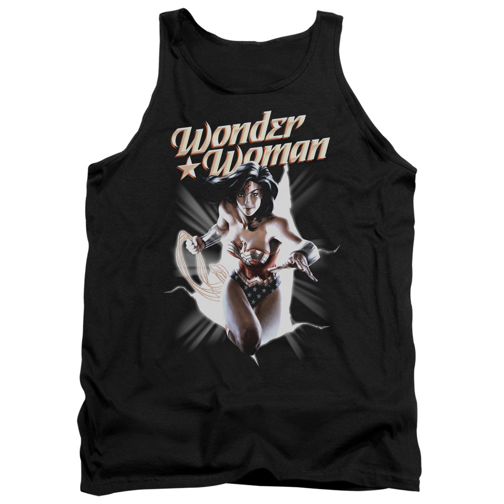 Justice League Ww Break Out Mens Tank Top Shirt Black Officially Licensed