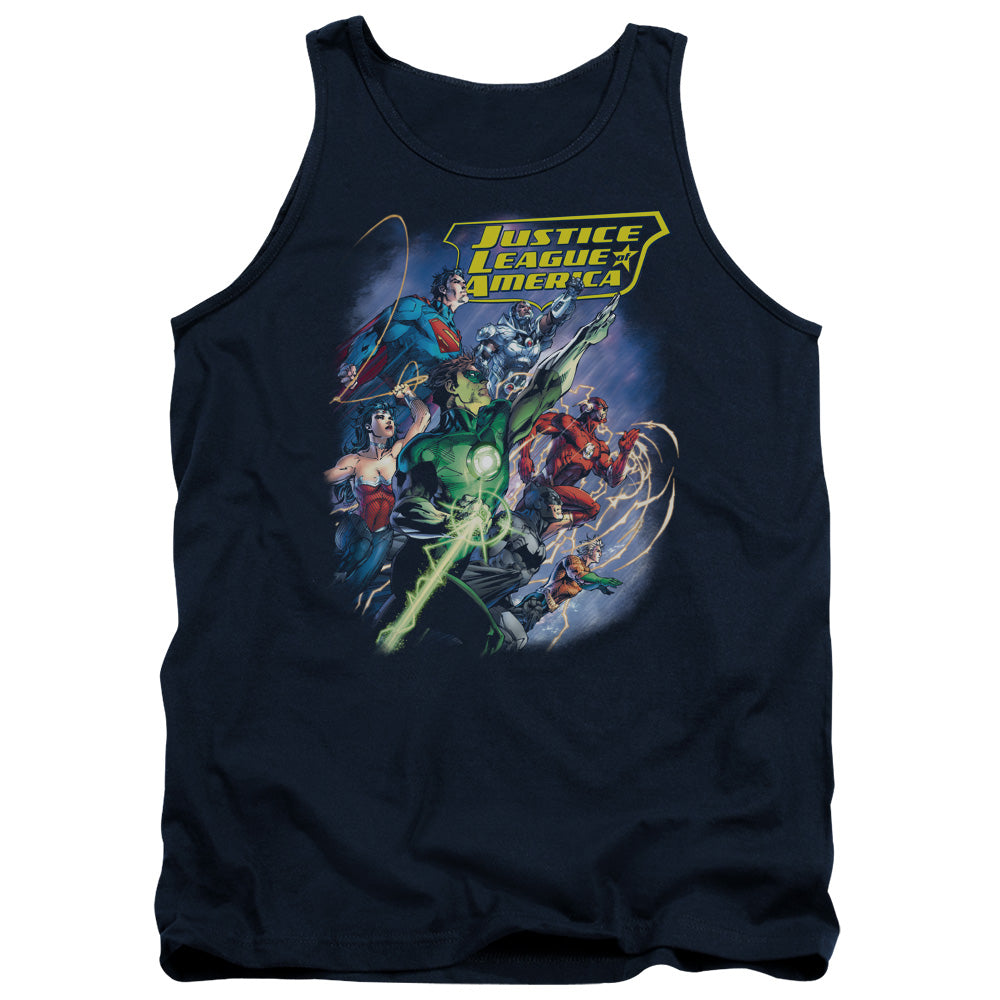 Justice League Onward Mens Tank Top Shirt Navy Officially Licensed
