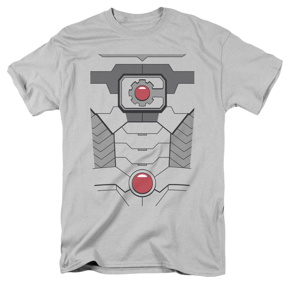 Justice League Of America Cyborg Uniform Mens T Shirt Silver