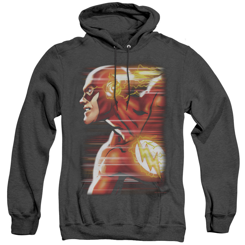 Justice League Of America Speed Head Heather Mens Hoodie Black Officially Licensed