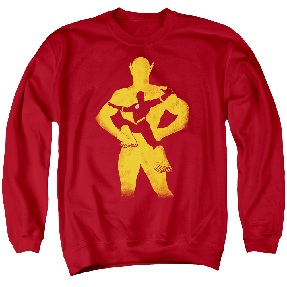 Justice League Of America Flash Knockout Mens Crewneck Sweatshirt Red Officially Licensed