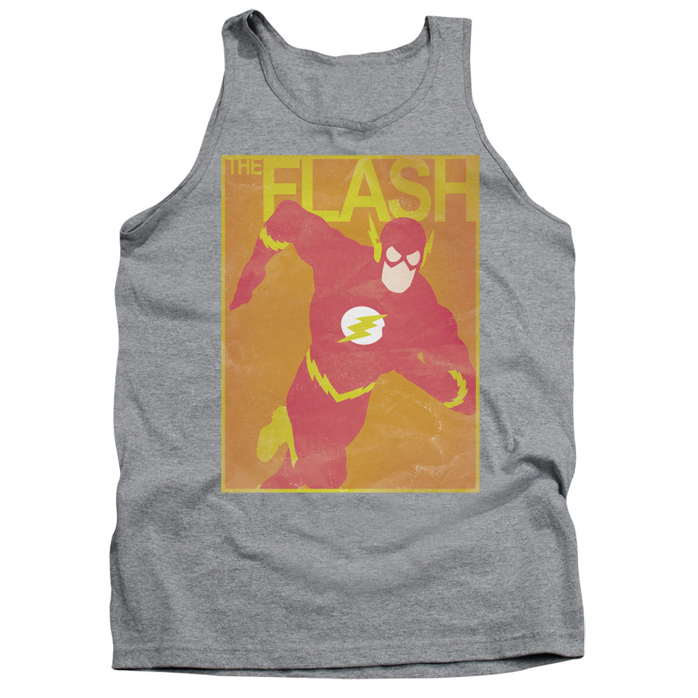 Justice League Simple Flash Poster Mens Tank Top Shirt Athletic Heather Officially Licensed