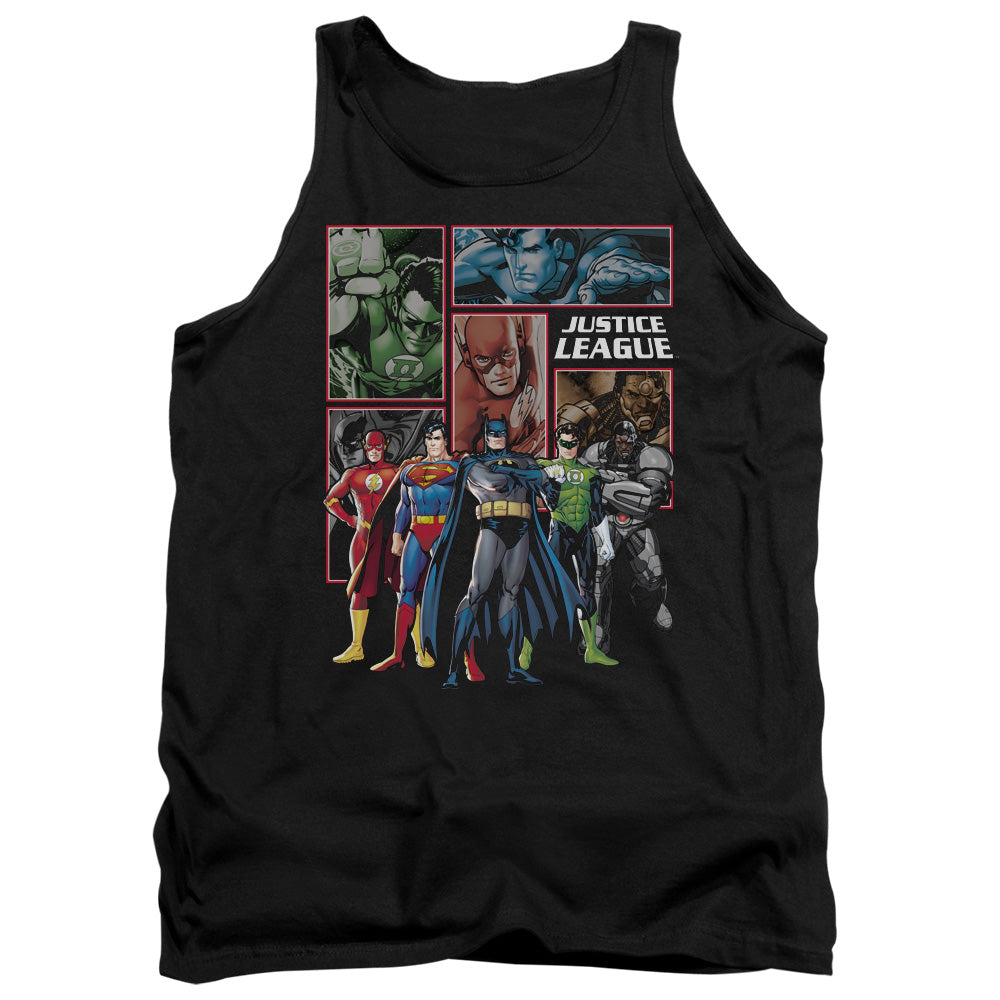 Justice League New Justice League Panels Mens Tank Top Shirt Black Officially Licensed