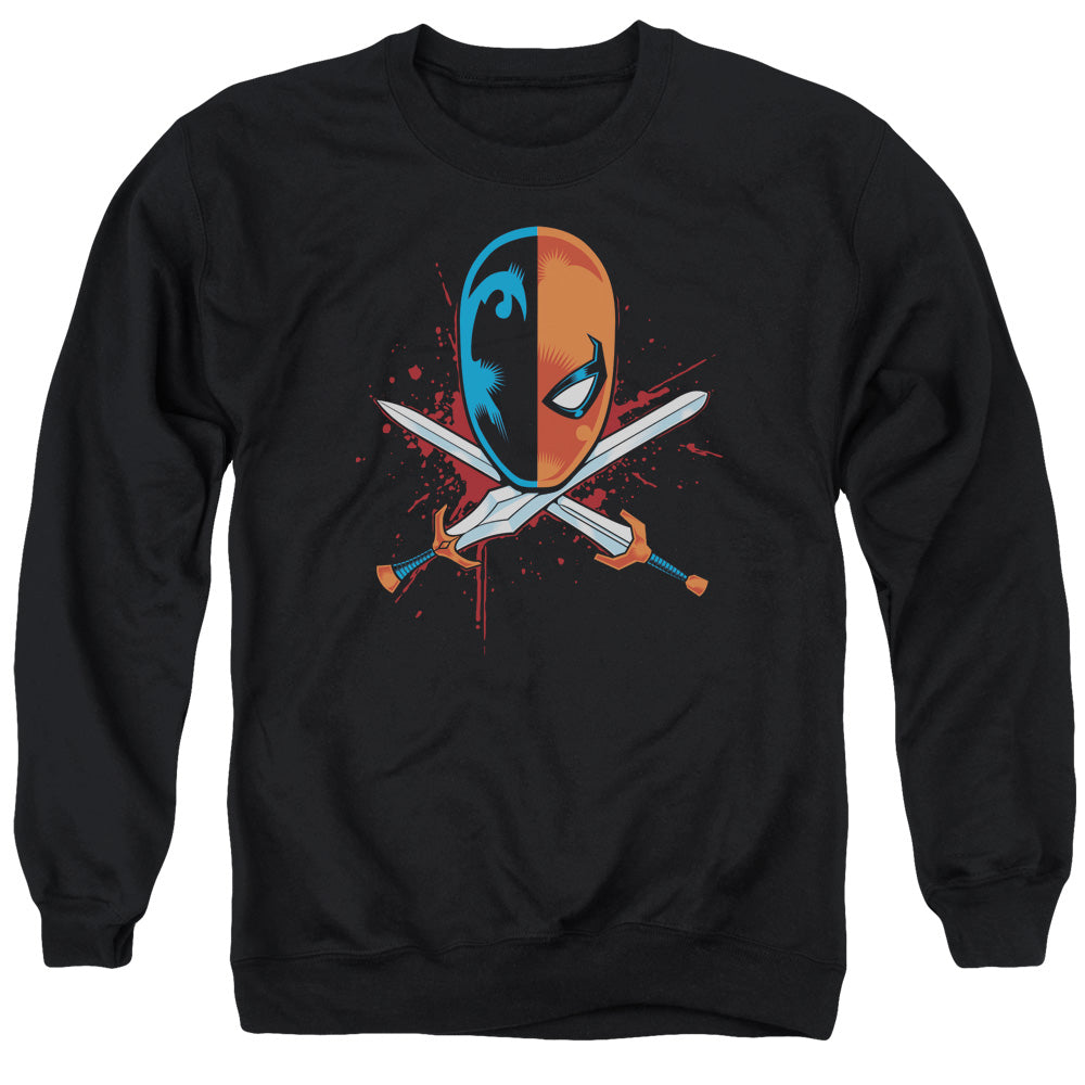 Justice League Of America Crossed Swords Mens Crewneck Sweatshirt Black Officially Licensed