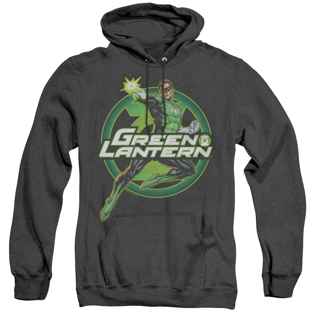 Justice League Of America Lantern Glow Heather Mens Hoodie Black Officially Licensed