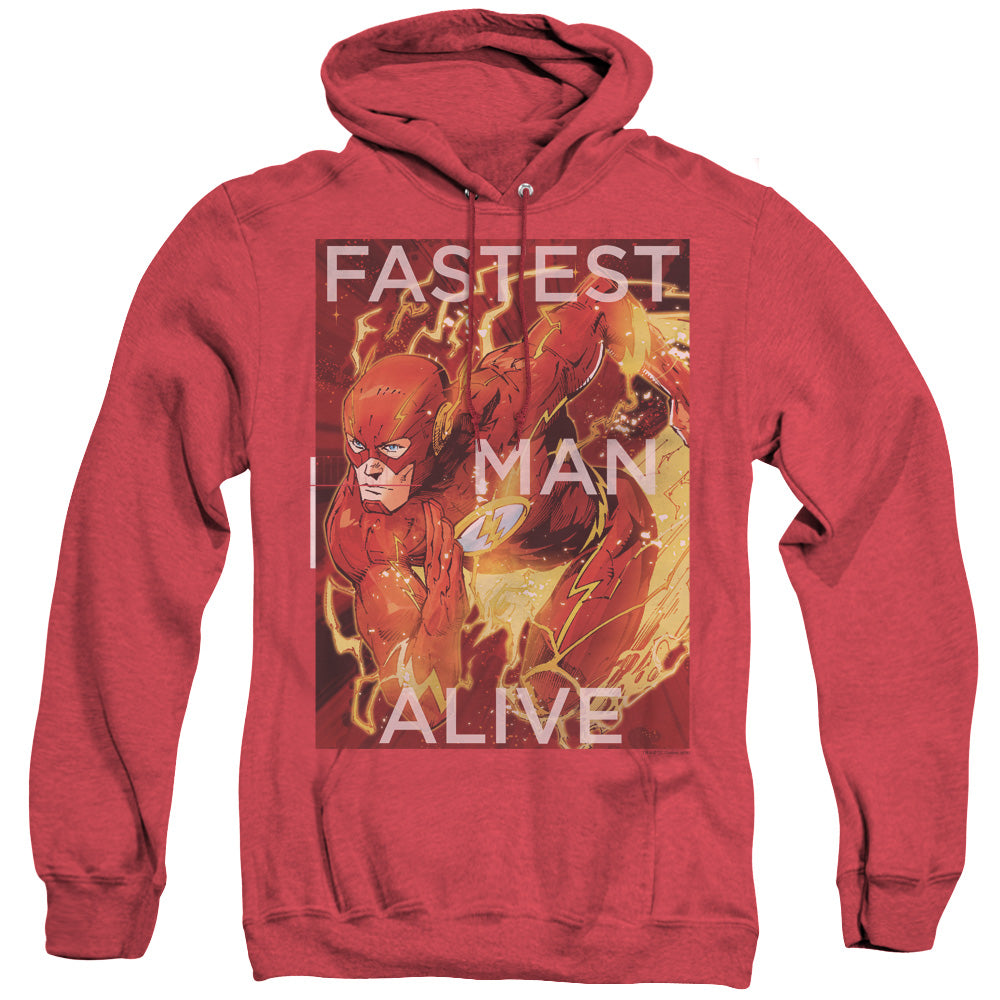 Justice League Of America Fastest Man Alive Heather Mens Hoodie Red Officially Licensed