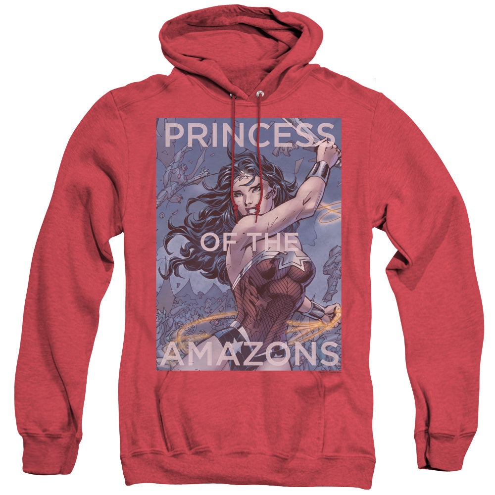 Justice League Of America Princess Of The Amazons Heather Mens Hoodie Red Officially Licensed