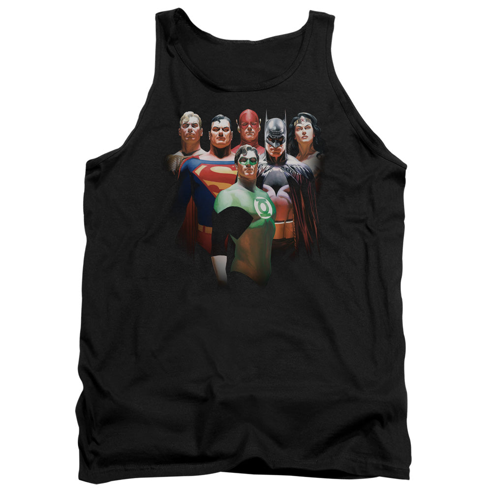 Justice League Roll Call Mens Tank Top Shirt Black Officially Licensed
