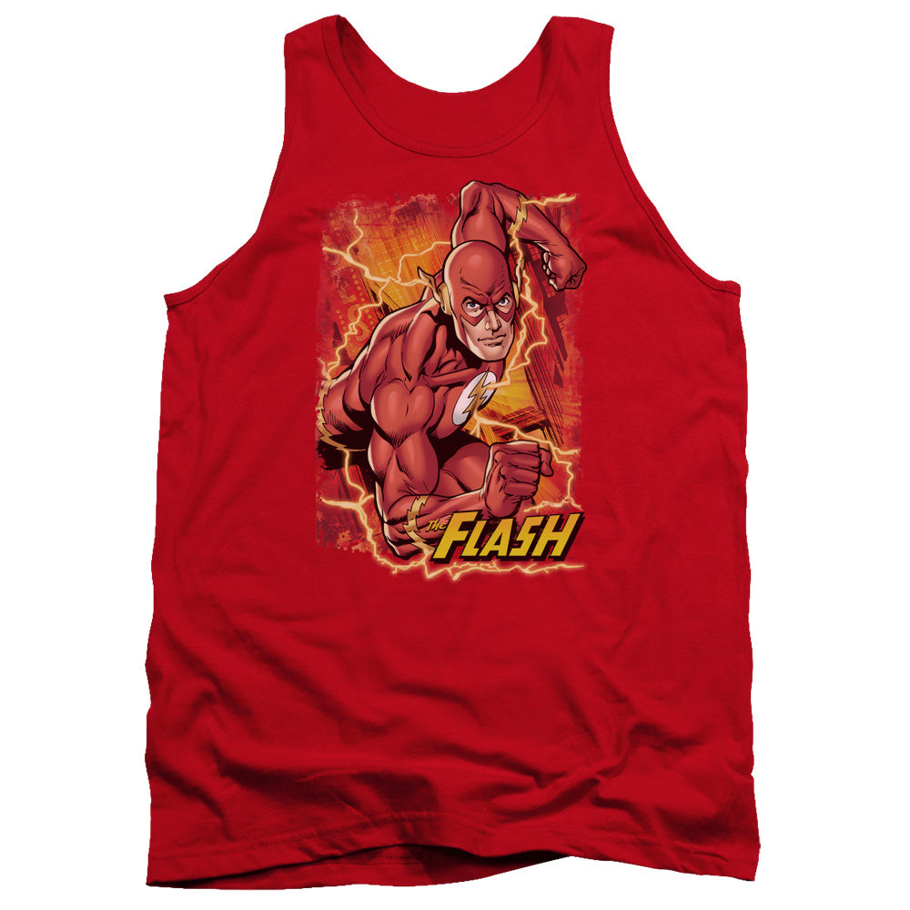 Justice League Flash Lightning Mens Tank Top Shirt Red Officially Licensed
