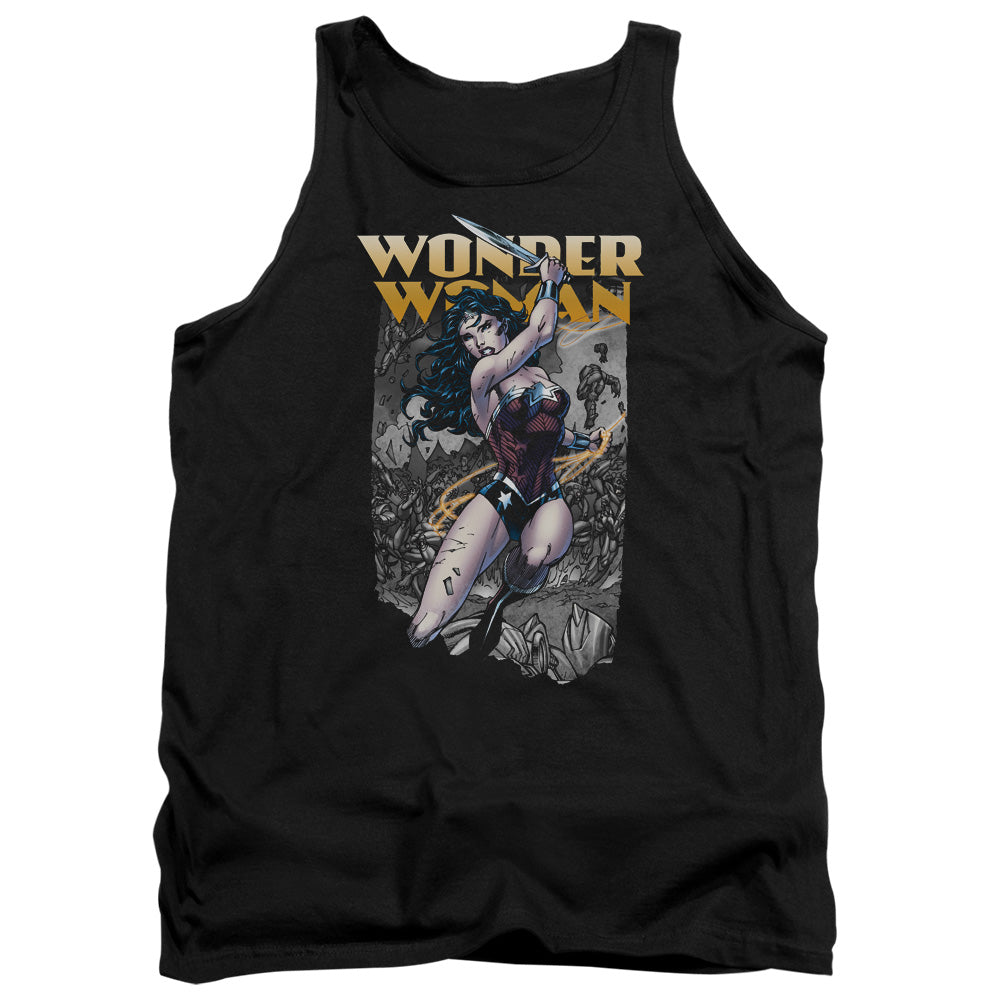 Justice League Wonder Slice Mens Tank Top Shirt Black Officially Licensed