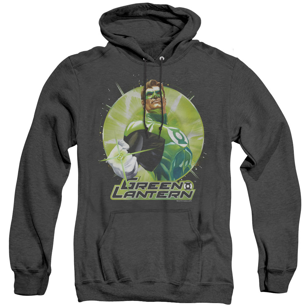Justice League Of America Green Static Heather Mens Hoodie Black Officially Licensed